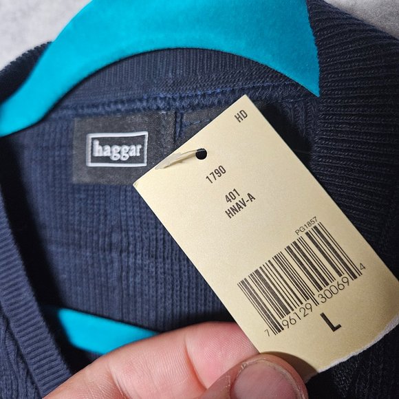 Haggar Golf Sweater Vest V-Neck Mens Large Navy Blue Patterned - Picture 3 of 6